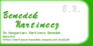 benedek martinecz business card